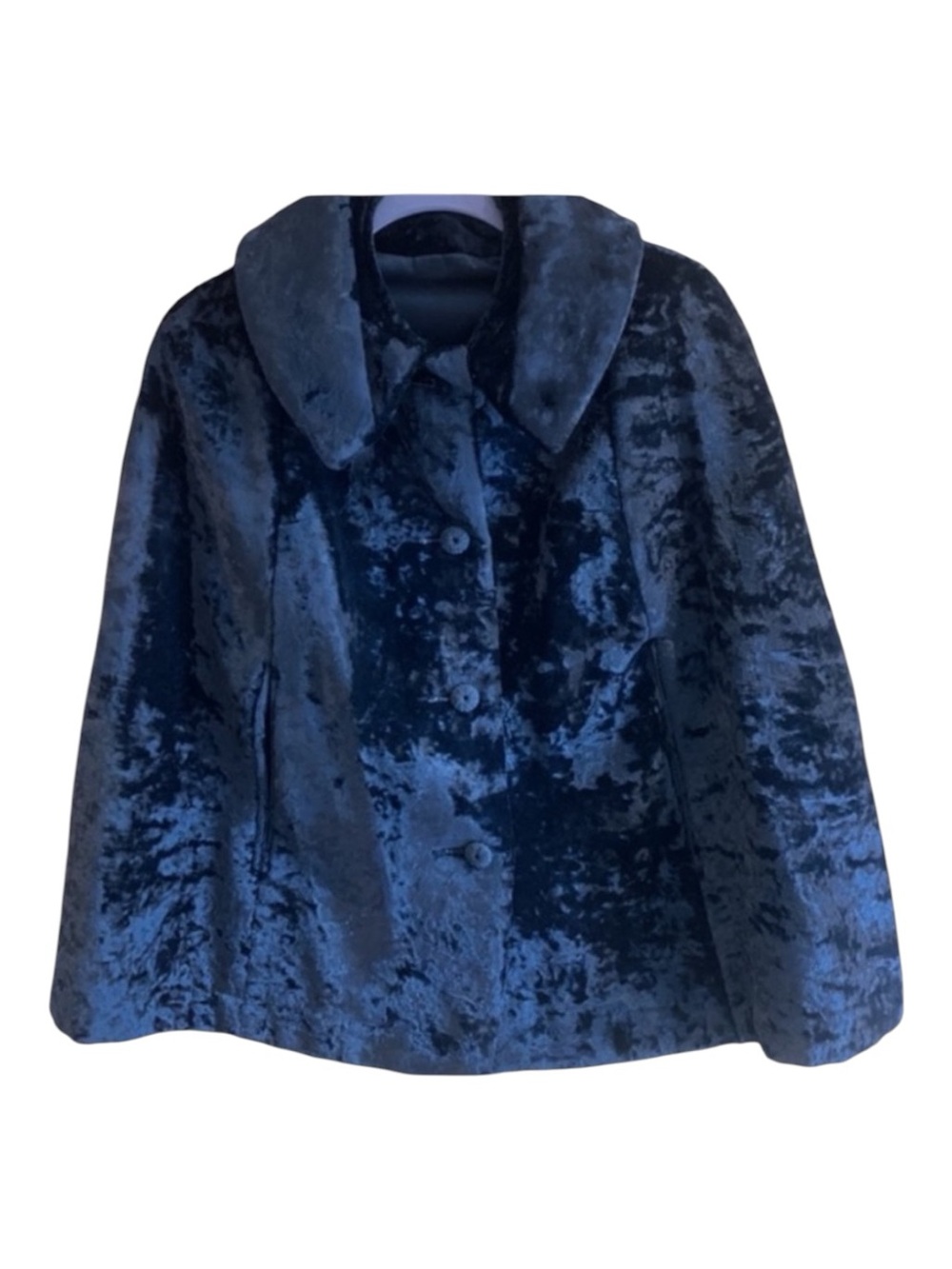 Niccolini Black Crushed Velvet Cape Women’s Size S Vintage